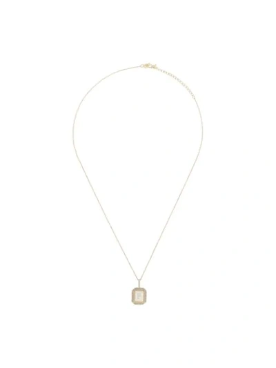 14K YELLOW GOLD F-INITIAL DIAMOND NECKLACE