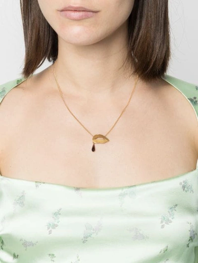 Shop Wouters & Hendrix Lips Motif Necklace In Gold