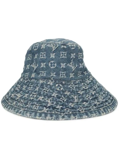 Pre-owned Louis Vuitton  Monogram Shapo Bucket Hat In Blue