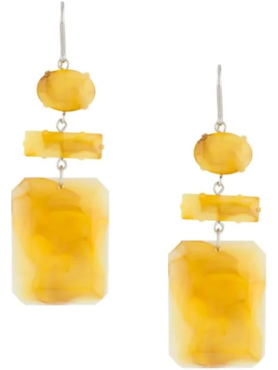 Shop Isabel Marant Stone Drop Earrings In Yellow