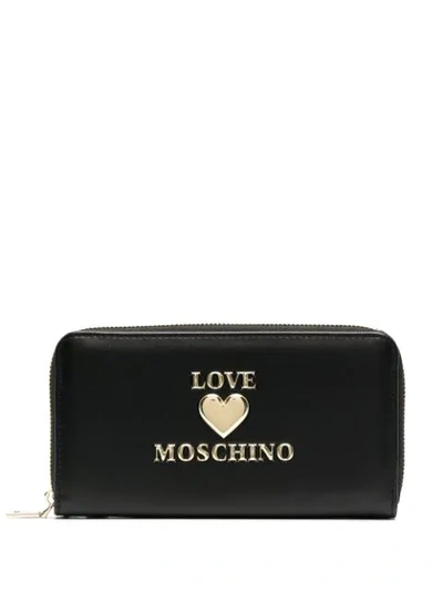Shop Love Moschino Logo-lettering Continental Wallet In Black