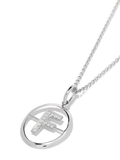 Shop Annoushka 14kt White Gold Diamond Initial F Necklace In 18ct White Gold