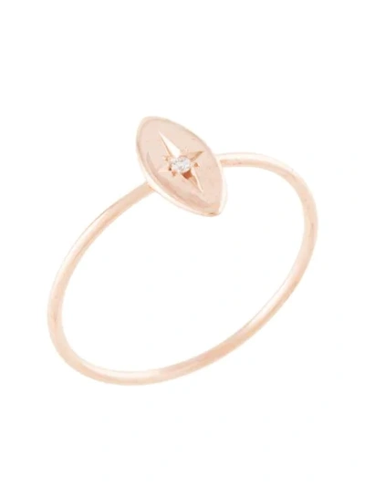 Shop Natalie Marie 9kt Rose Gold Willow White Diamond Ring In 9ct Rose Gold