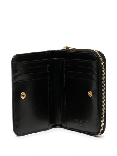 Shop Saint Laurent Compact Zip Wallet In Black