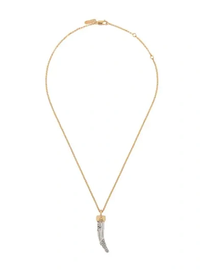 Shop Chloé Horn-motif Pendant Necklace In Gold