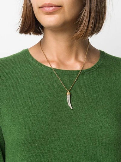 Shop Chloé Horn-motif Pendant Necklace In Gold