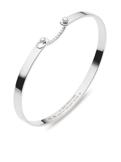 Shop Nouvel Heritage 18kt White Gold Business Meeting Mood Diamond Bangle In Silver