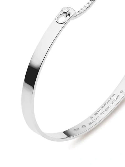 Shop Nouvel Heritage 18kt White Gold Business Meeting Mood Diamond Bangle In Silver