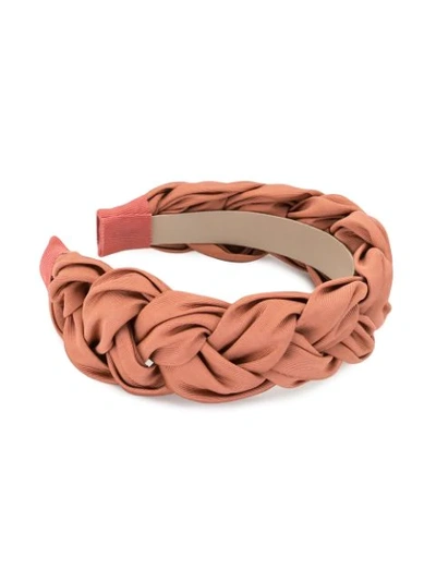 Shop Jennifer Behr Interwoven Detail Hairband In Pink