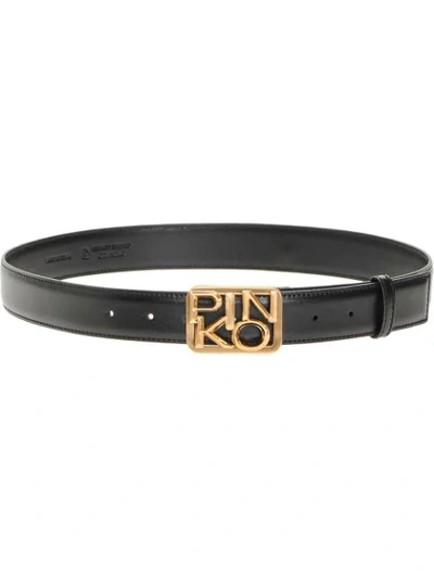 Shop Pinko Logo Buckle Belt In Black