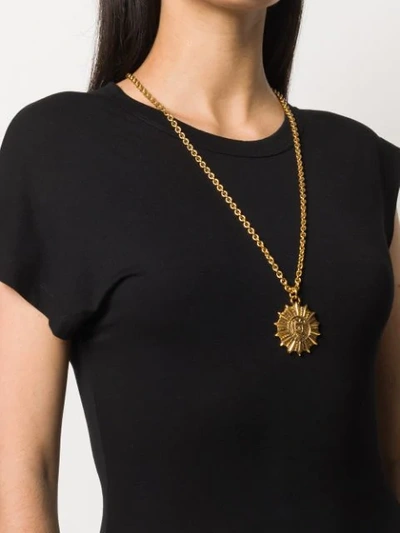 Pre-owned Chanel 1975-1985 Statement Pendant Necklace In Gold