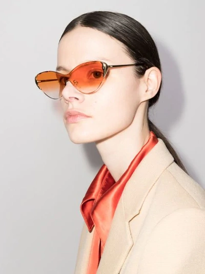 Shop Chloé Curtis Cat-eye Sunglasses In Orange