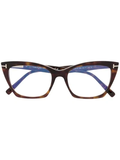 Shop Tom Ford Square-frame Glasses In Brown