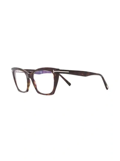 Shop Tom Ford Square-frame Glasses In Brown