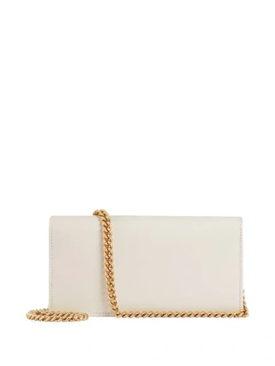 Shop Gucci 1955 Horsebit Wallet In Chain In White