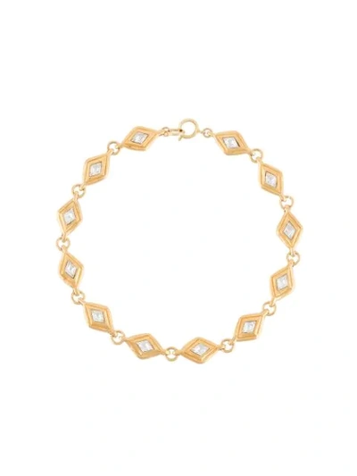 Pre-owned Chanel 1990s Lozenge Choker In Gold