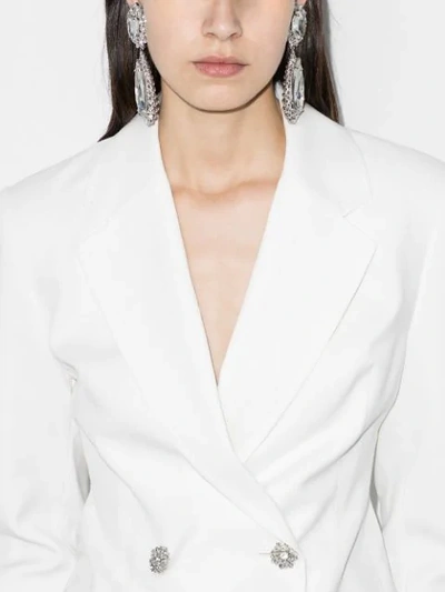 Shop Alessandra Rich Silver-tone Crystal Drop Earrings In Metallic
