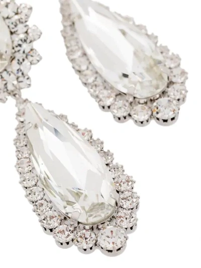 Shop Alessandra Rich Silver-tone Crystal Drop Earrings In Metallic