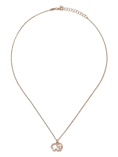 Shop As29 14kt Rose Gold Diamond Elephant Necklace