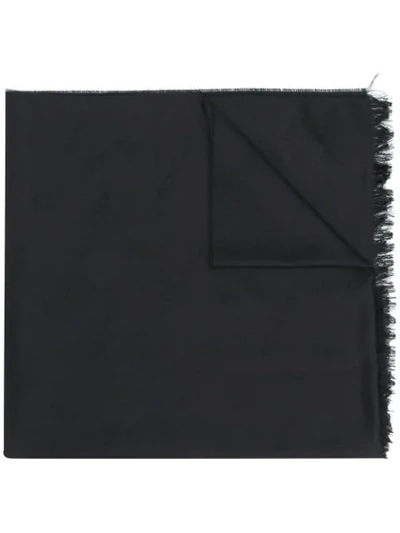 Shop Moncler Logo-jacquard Scarf In Black