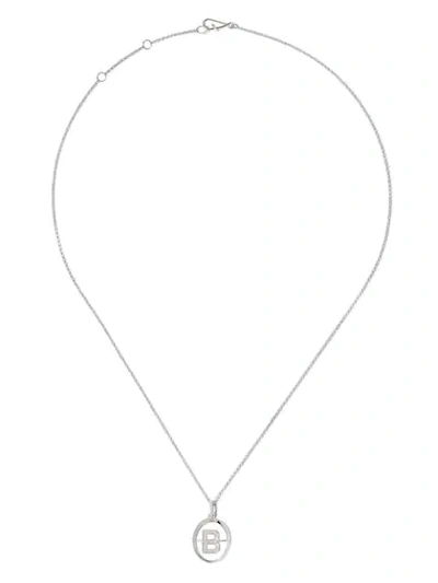 Shop Annoushka 14kt White Gold Diamond Initial B Necklace In 18ct White Gold