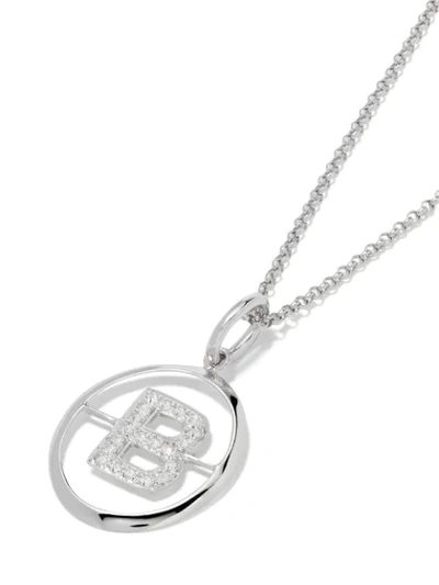 Shop Annoushka 14kt White Gold Diamond Initial B Necklace In 18ct White Gold