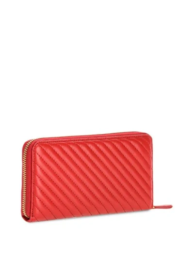 Shop Pinko Love Quilted Continental Wallet In Red