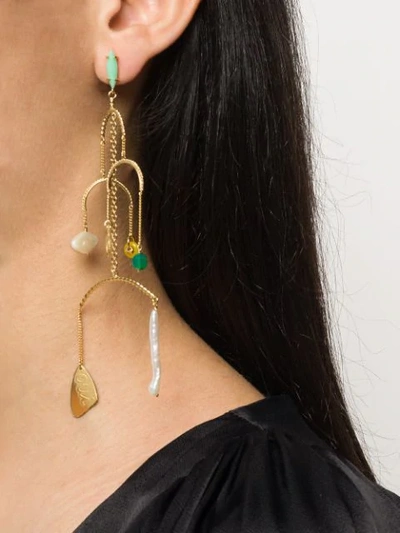 Shop Wouters & Hendrix I Play Chandelier Earrings In Gold