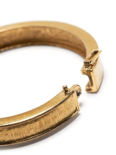 Pre-owned Dior 1990s  Belt Motif Bangle Bracelet In Gold