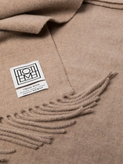 Shop Totême Neutral Long Wool Scarf In Neutrals