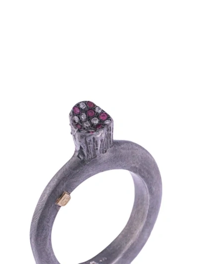 Shop Rosa Maria Woina Diamonds And Rubies Ring In Silver