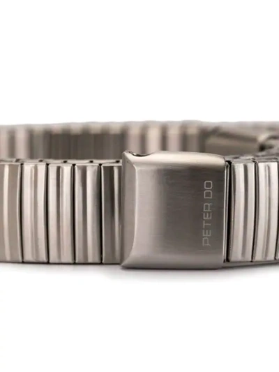 Shop Peter Do Watchlink Logo Belt In Silver