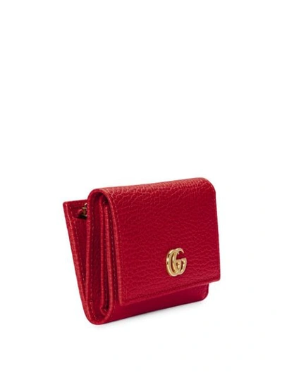Shop Gucci Gg Marmont Medium Wallet In Red