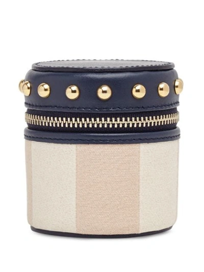 Shop Fendi Studded Fabric Box In Black