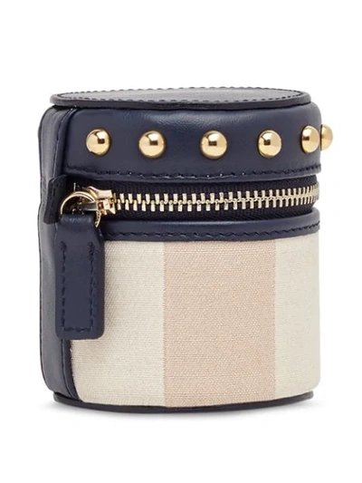 Shop Fendi Studded Fabric Box In Black