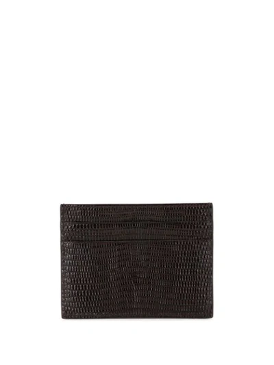 Shop Dolce & Gabbana Snakeskin-effect Logo-plaque Cardholder In Brown