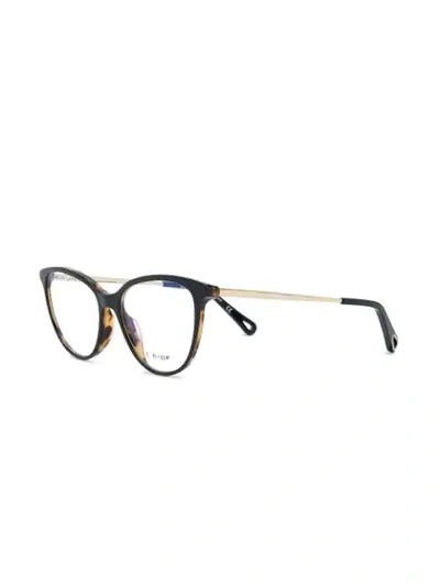 Shop Chloé Tortoiseshell Cat Eye Frame Glasses In Black