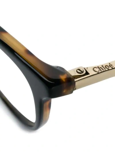 Shop Chloé Tortoiseshell Cat Eye Frame Glasses In Black