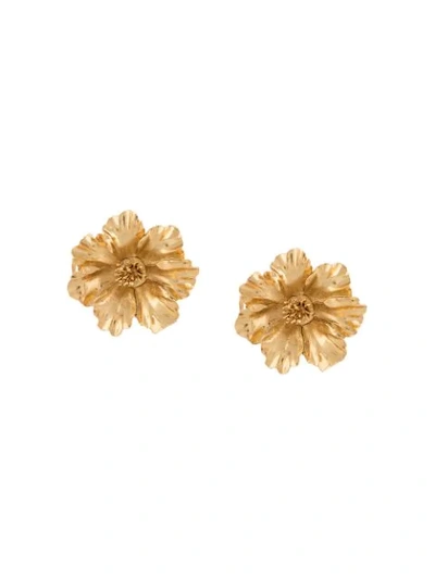 Shop Jennifer Behr Cut-out Floral Earrings In Gold