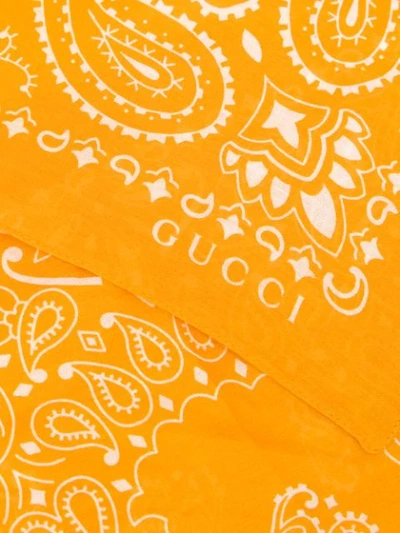 Shop Gucci Bandana Printed Neckscarf In Orange