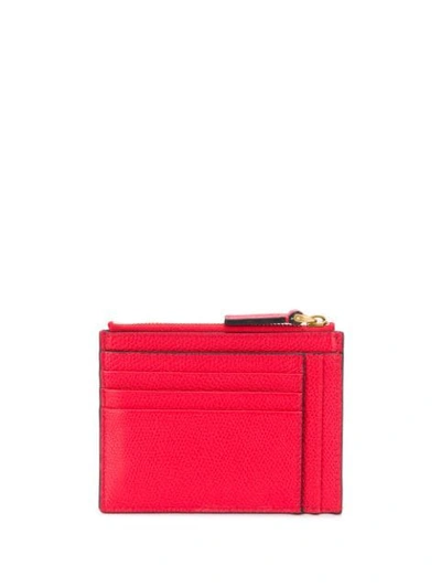 Shop Valentino Vlogo Zip Cardholder In Red