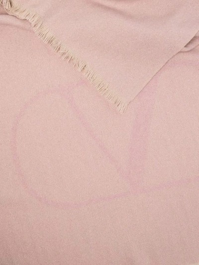 Valentino Pink Vlogo Signature Cashmere Shawl In Pink