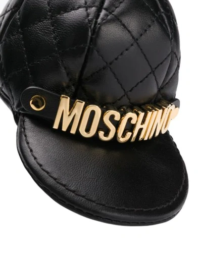 Shop Moschino Baseball Cap Keyring In Black