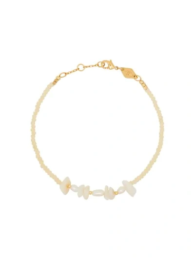 Shop Anni Lu 18kt Yellow Gold Pearl Bracelet In Neutrals