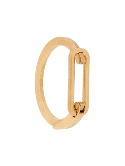 Shop Saint Laurent Carabiner Logo-engraved Bracelet In Gold
