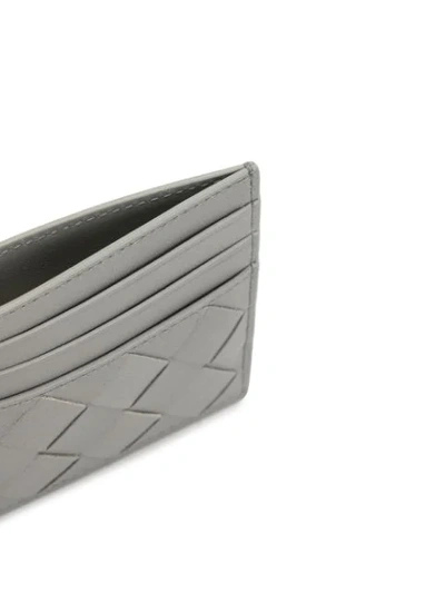 Shop Bottega Veneta Intrecciato Weave Cardholder In Grey