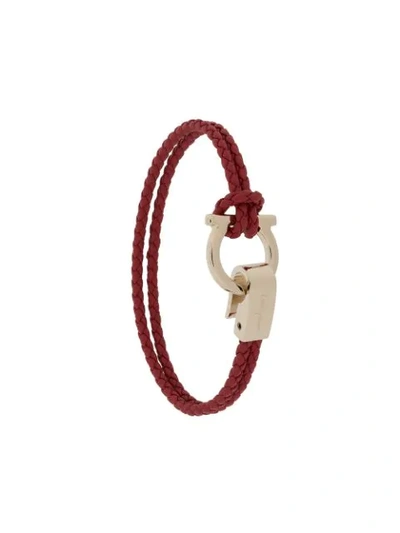 Shop Ferragamo Gancini Bracelet In Red
