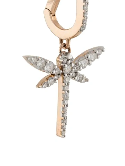 Shop Anapsara 18kt Rose Gold And Diamond Mini Dragonfly Earrings In Pink