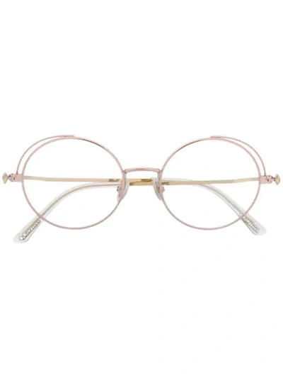 Shop Jimmy Choo Round Frame Glasses In Pink