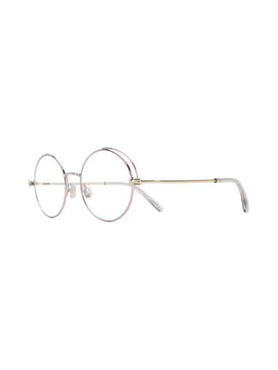 Shop Jimmy Choo Round Frame Glasses In Pink